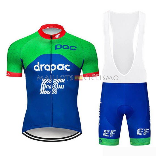 2019 Maillot EF Education First Tirantes Mangas Cortas Verde Azul